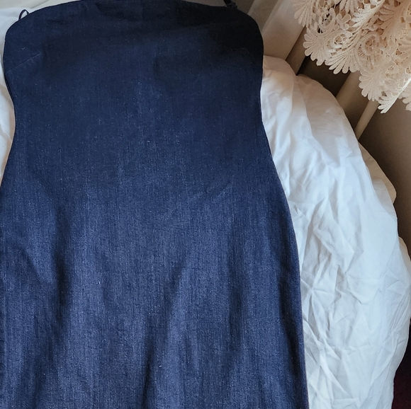 Zara denim strapless  midi dress blue BNWT - Picture 7 of 12